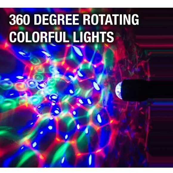 360 degree spinning LED color Party lights handheld portable batt flashlight NEW - Picture 5 of 8